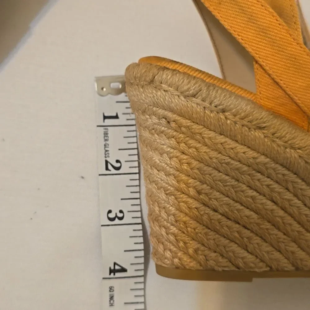 Stuart Weitzman Women’s Orange Espadrille Platform Wedge Sandal Size 8.5‎